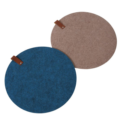 Boltze Home Tischset rund aus Filz mit Leder d38cm