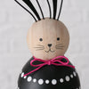 Boltze Home Statue Holz glücklicher Hase schwarz und weiß 2 Stück