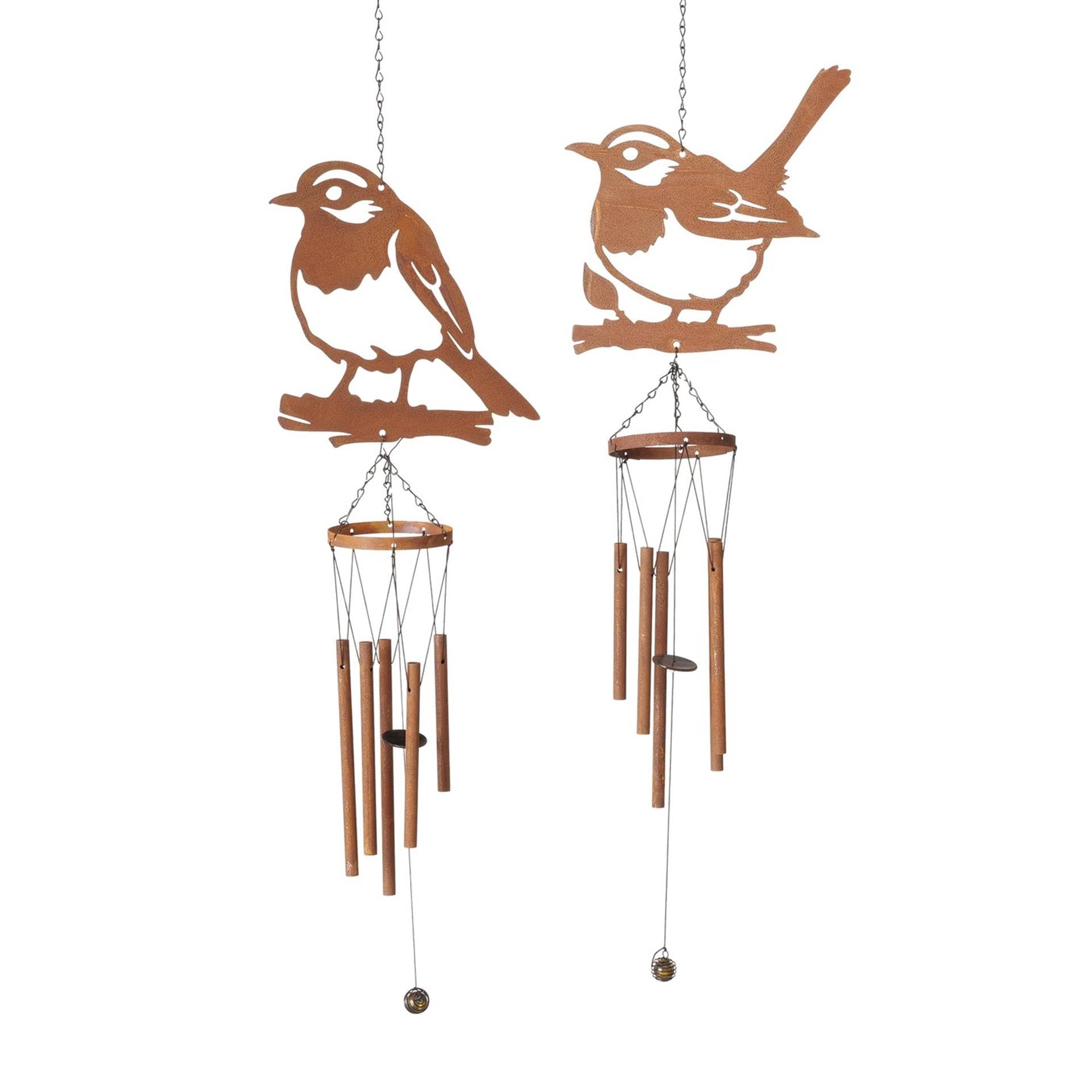 Boltze Home Windspiel Vogel Metall 70cm 2 sortiert