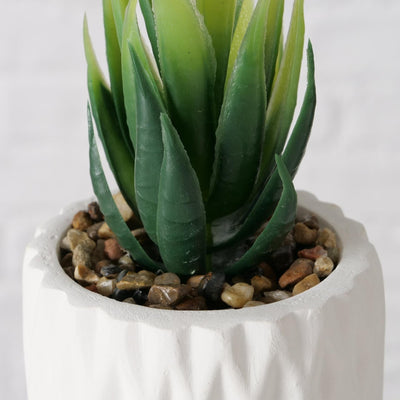 Boltze Home Kunstpflanze Sukkulente im Topf weiß H15cm
