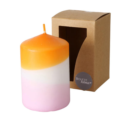 Boltze Home Kerze Splash Dip Dye H9cm Orange Flieder