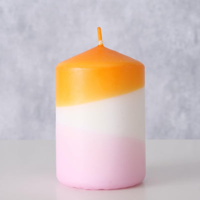 Boltze Home Kerze Splash Dip Dye H9cm Orange Flieder