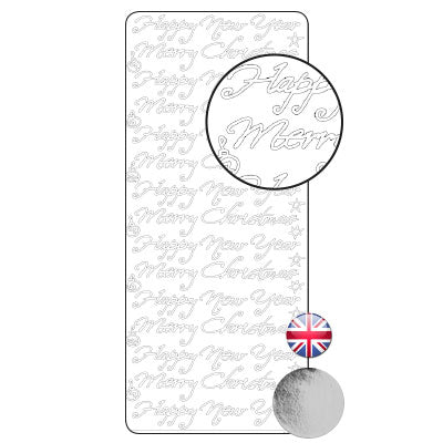 Vaessen creative • Aufkleber 10x23cm 10 Stück silber verschiedene englische Texte