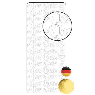 Vaessen creative • Aufkleber 10x23cm 10St Gold alles gut