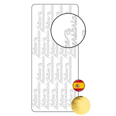 Vaessen creative • Aufkleber 10x23cm 10 Stück Gold Feliz Jubiläum