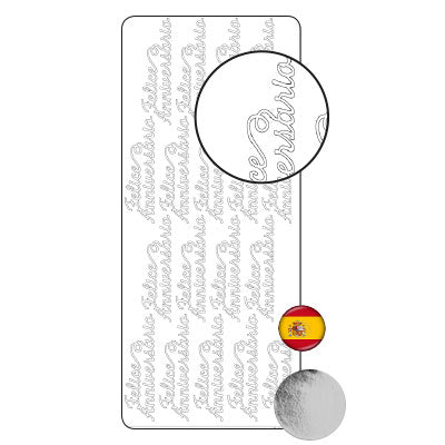 Vaessen creative • Aufkleber 10x23cm 10 Stück Silber Feliz Jubiläum