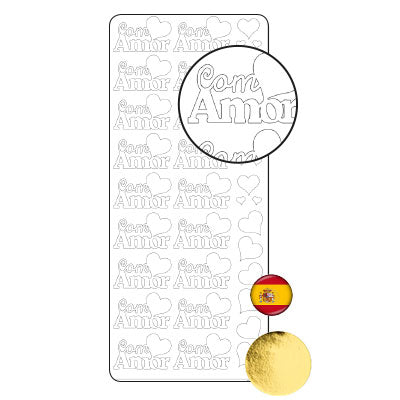 Vaessen creative • Aufkleber 10x23cm 10 Stück Gold mit Liebe