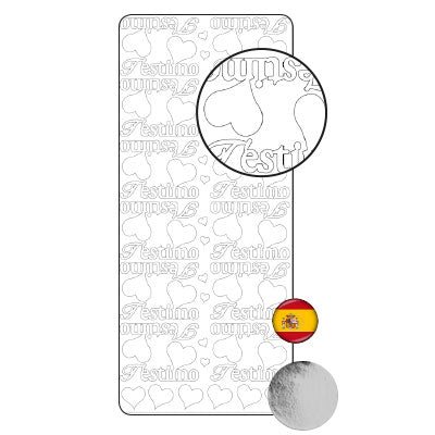 Vaessen creative • Aufkleber 10x23cm 10 Stück Silber t'estimo