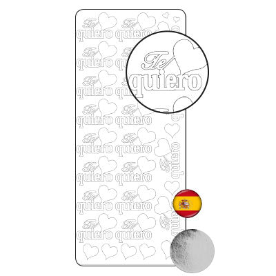 Vaessen creative • Aufkleber 10x23cm 10 Stück silber te quiero
