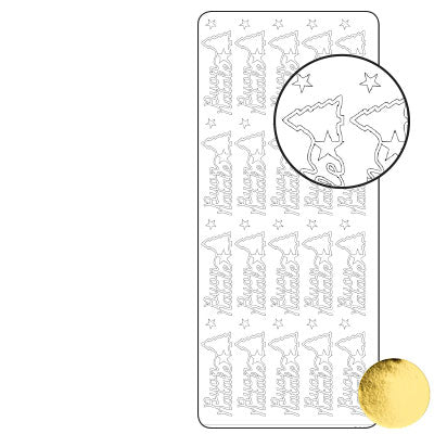 Vaessen creative • Aufkleber 10x23cm 10 Stück Gold Buon Natale