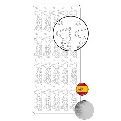 Vaessen creative • Aufkleber 10x23cm 10 Stück Silber Buon Natale