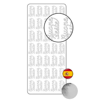 Vaessen creative • Aufkleber 10x23cm 10 Stück Silber Buone Feste