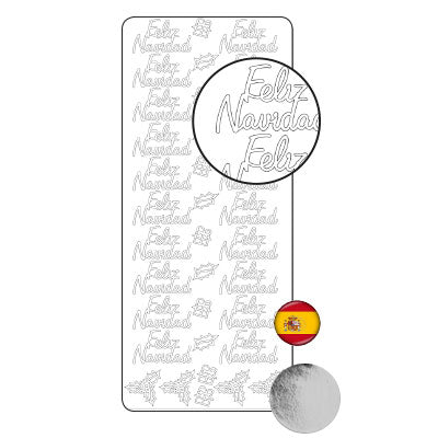 Vaessen creative • Aufkleber 10x23cm 10 Stück Silber Feliz Navidad