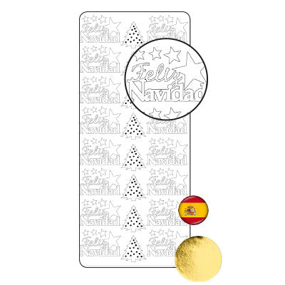 Vaessen creative • Aufkleber 10x23cm 10 Stück Gold Feliz Navidad
