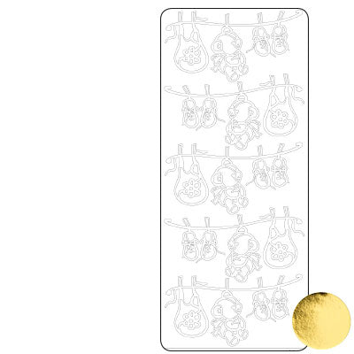 Vaessen creative • Aufkleber 10x23cm 10 Stück Gold Verschiedenes Baby