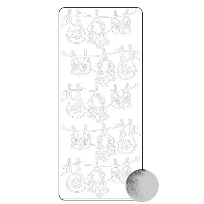 Vaessen creative • Aufkleber 10x23cm 10 Stück Silber Verschiedenes Baby