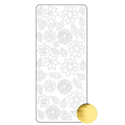 Vaessen creative • Aufkleber 10x23cm 10 Stück goldenes Blumenblatt