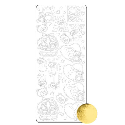 Vaessen creative • Aufkleber 10x23cm 10 Stück Gold Verschiedenes Baby