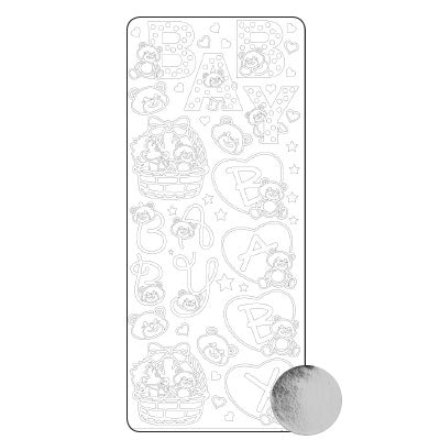 Vaessen creative • Aufkleber 10x23cm 10 Stück Silber Verschiedenes Baby