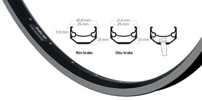 Ryde Felge andra 40 26 Zoll (559) schwarz Bremsfelge 36 Loch 14g