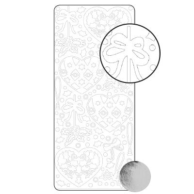 Vaessen creative • Aufkleber 10x23cm 10 Stück silber verschiedene Weihnachtsfiguren