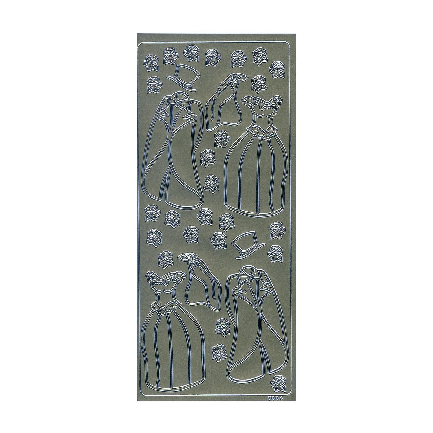 Vaessen creative • Aufkleber 10x23cm 10 Stück Silber Kleidung