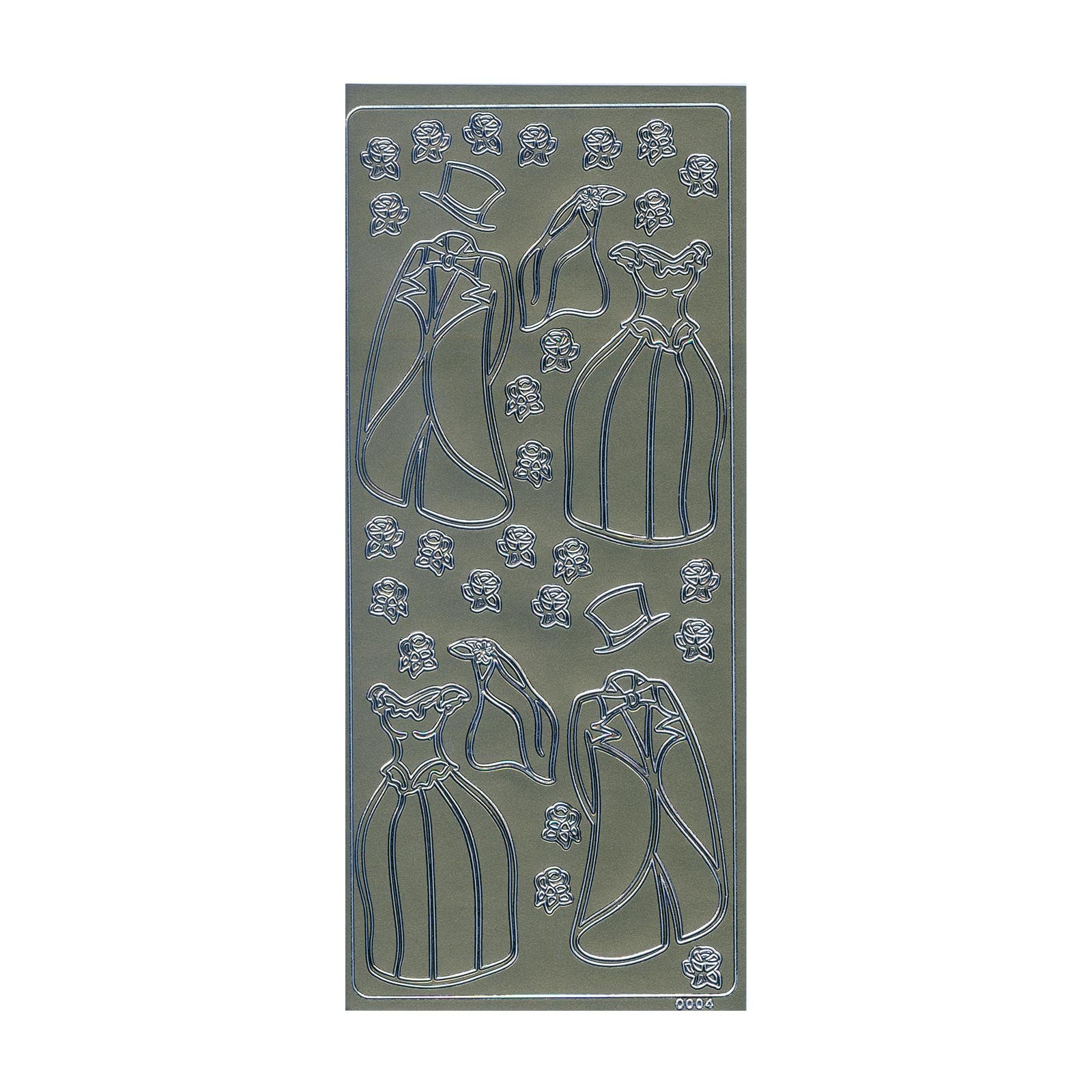 Vaessen creative • Aufkleber 10x23cm 10 Stück Silber Kleidung