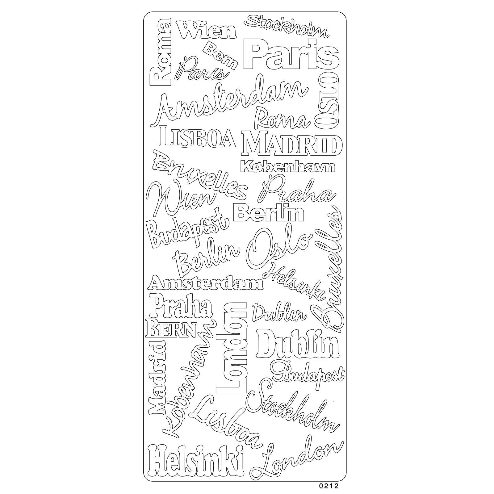 Vaessen creative • Aufkleber 10x23cm 10 Stück Gold verschiedene Texte mit Großbuchstaben