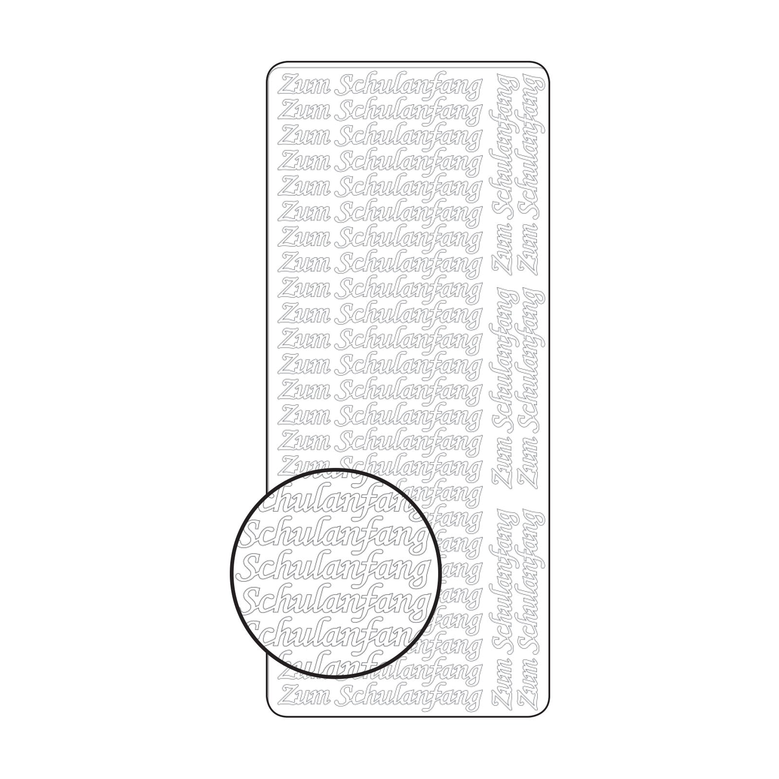 Vaessen creative • Aufkleber 10x23cm 10 Stück Silber für die Einschulung