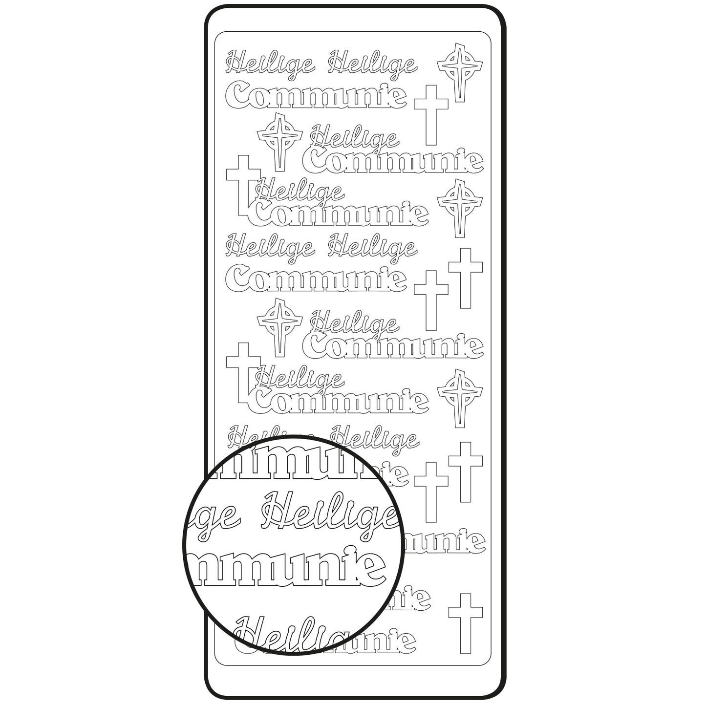 Vaessen creative • Aufkleber 10x23cm 10 Stück Silber Heilige Kommunion