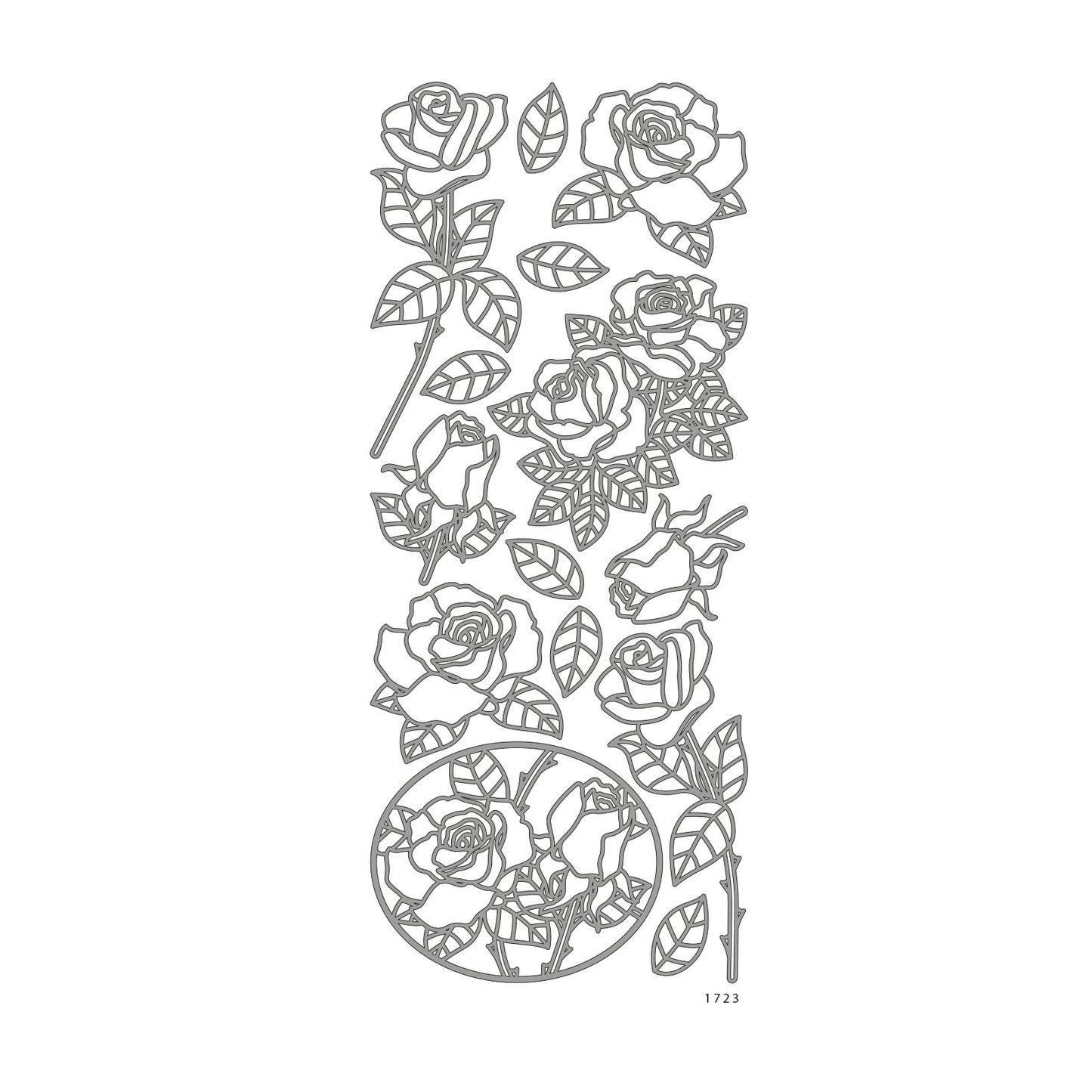 Vaessen creative • Aufkleber 10x23cm 10 Stück silberne Blumen