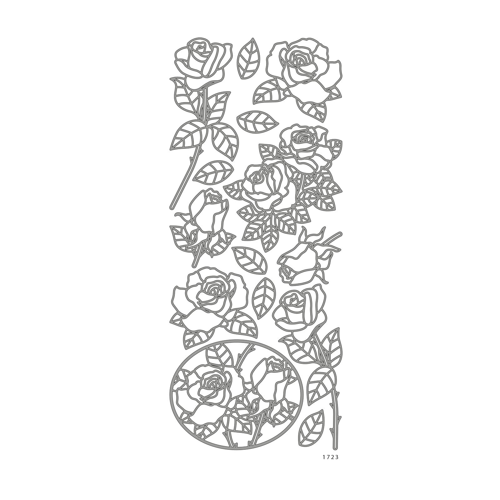Vaessen creative • Aufkleber 10x23cm 10 Stück silberne Blumen
