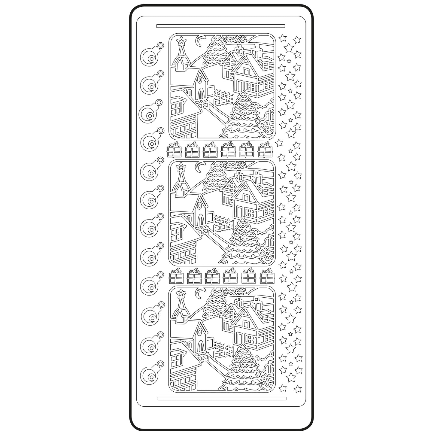 Vaessen creative • Aufkleber 10x23cm 10 Stück goldene Weihnachtsszene