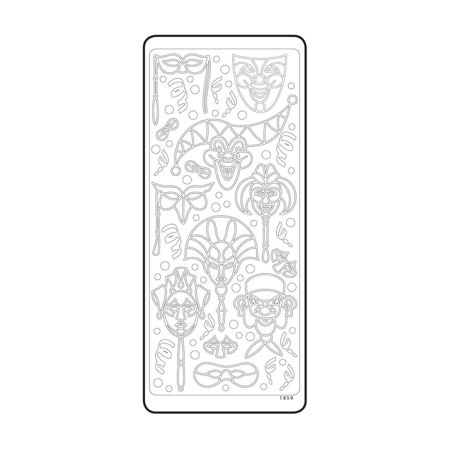 Vaessen creative • Aufkleber 10x23cm 10 Stück Goldmasken