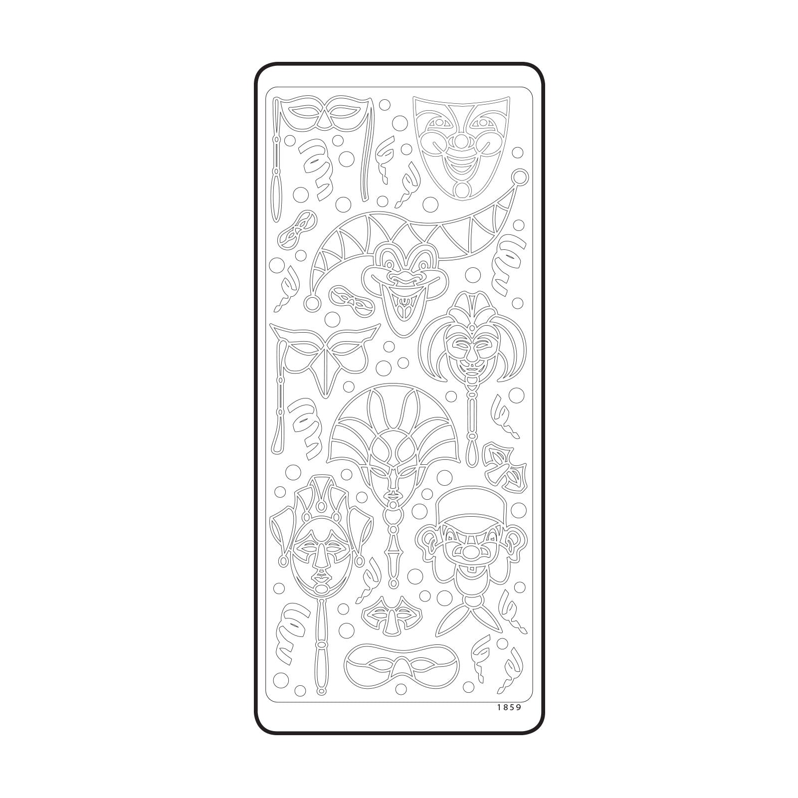 Vaessen creative • Aufkleber 10x23cm 10 Stück Goldmasken