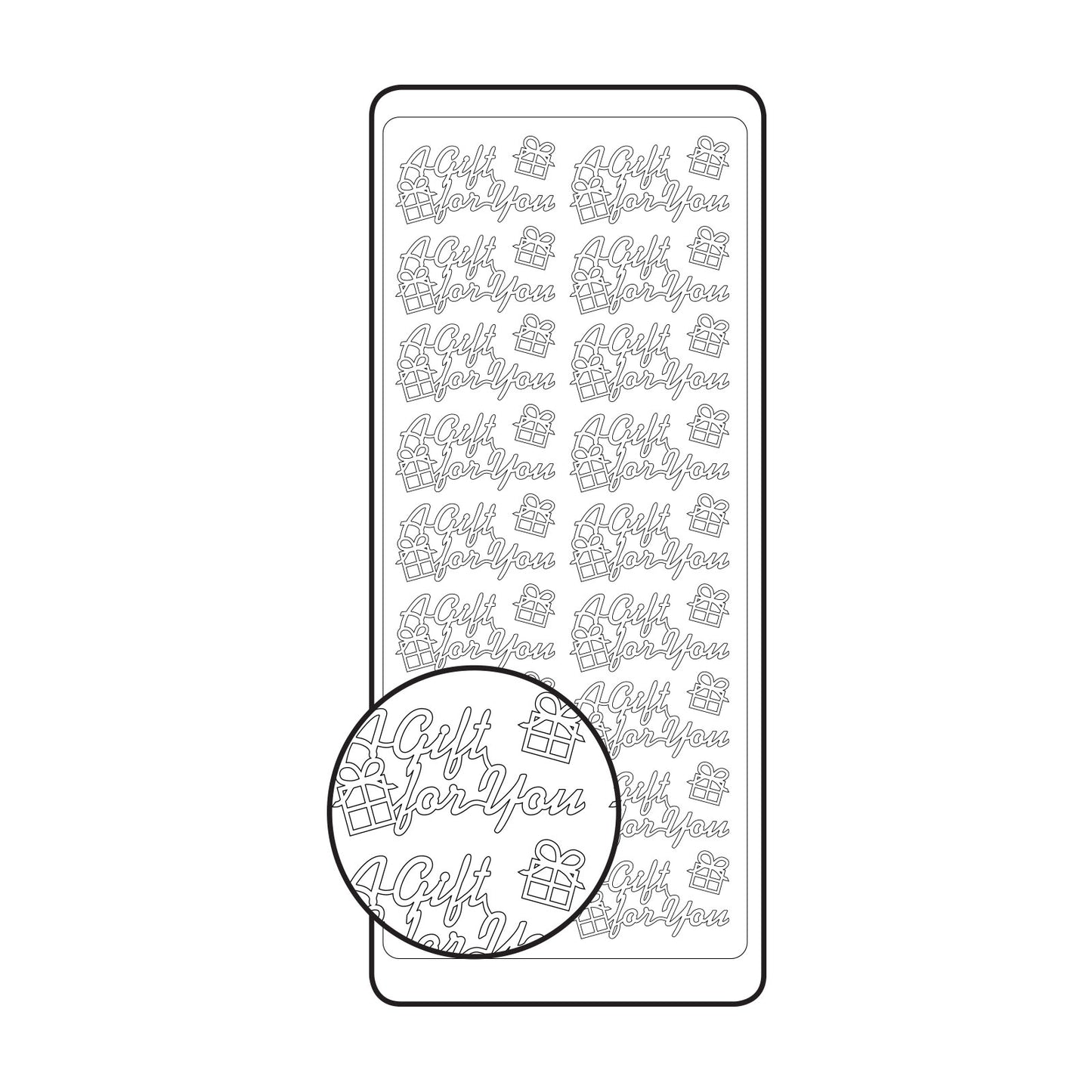 Vaessen creative • Aufkleber 10x23cm 10 Stück Silber ein Geschenk für Sie