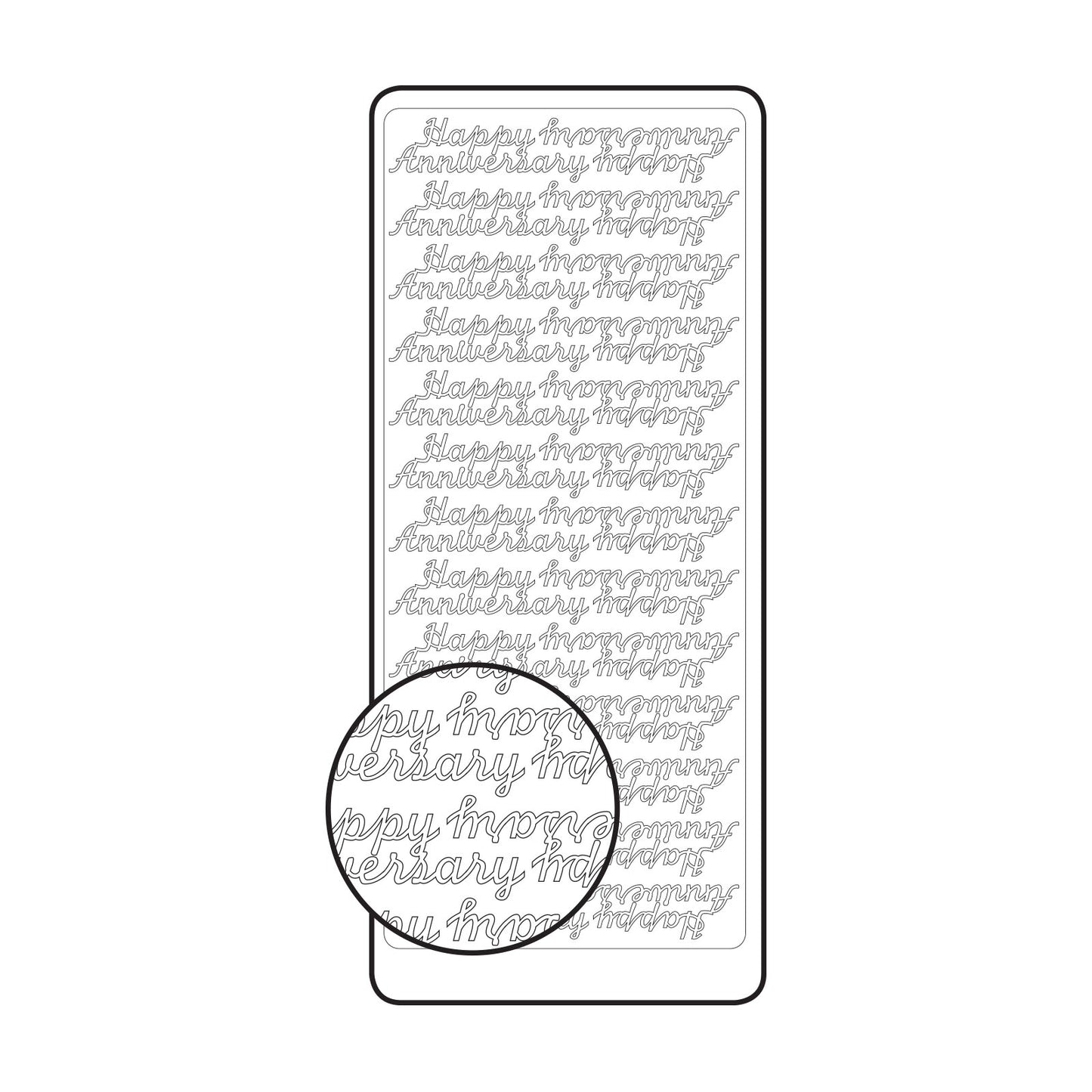 Vaessen creative • Aufkleber 10x23cm 10 Stück Silber Alles Gute zum Jubiläum