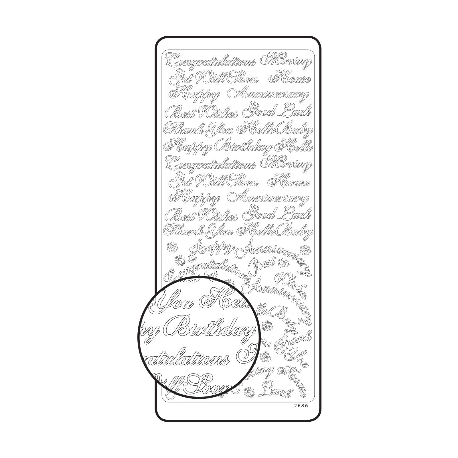 Vaessen creative • Aufkleber 10x23cm 10 Stück Gold verschiedene englische Texte