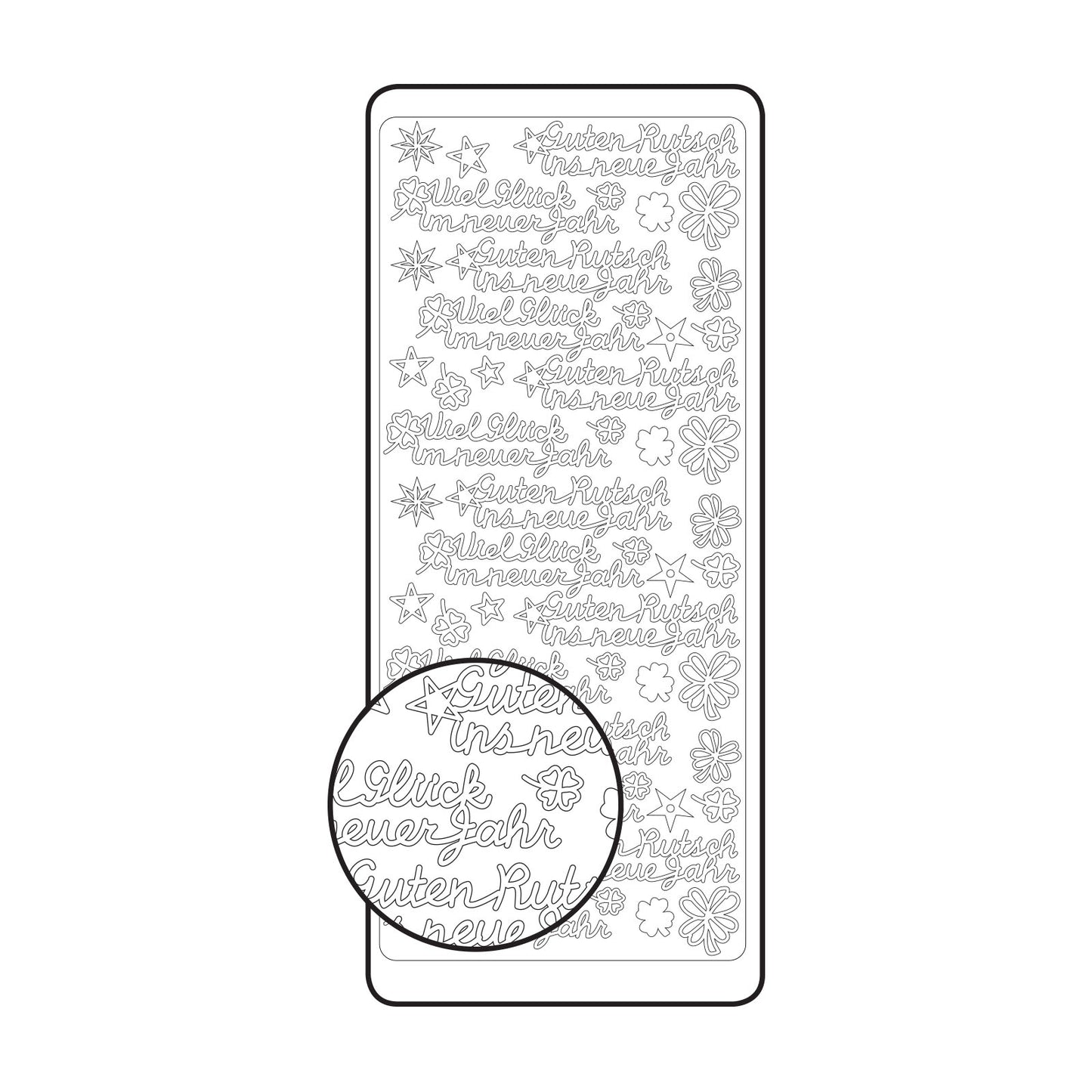Vaessen creative • Aufkleber 10x23cm 10 Stück Gold verschiedene deutsche Texte