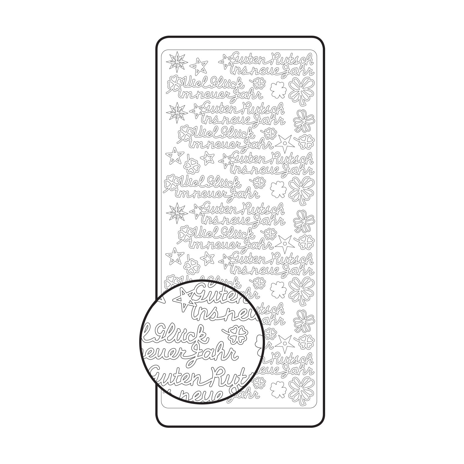 Vaessen creative • Aufkleber 10x23cm 10 Stück Gold verschiedene deutsche Texte