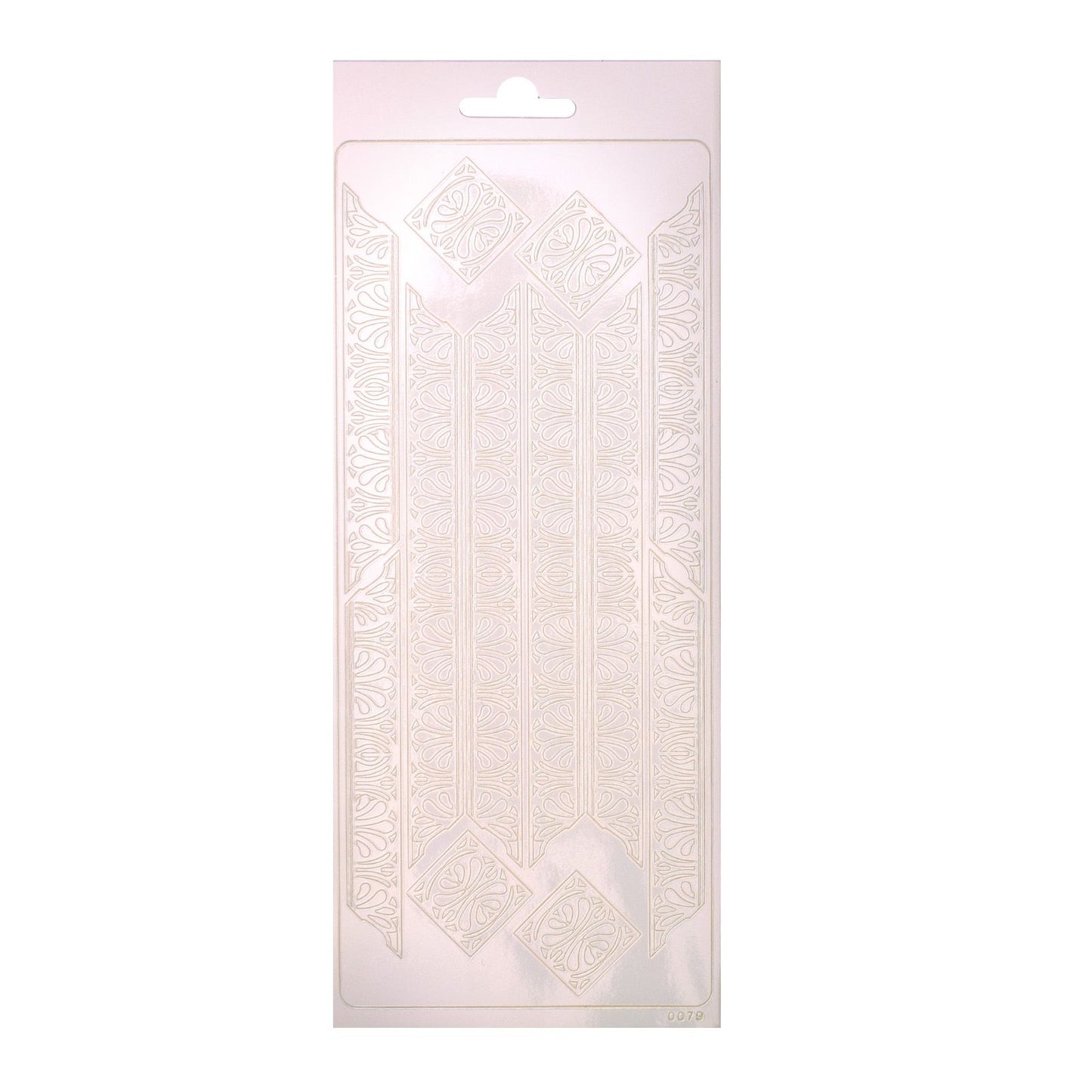 Vaessen creative • Aufkleber 10x23cm 10 Stück Ornament weiß