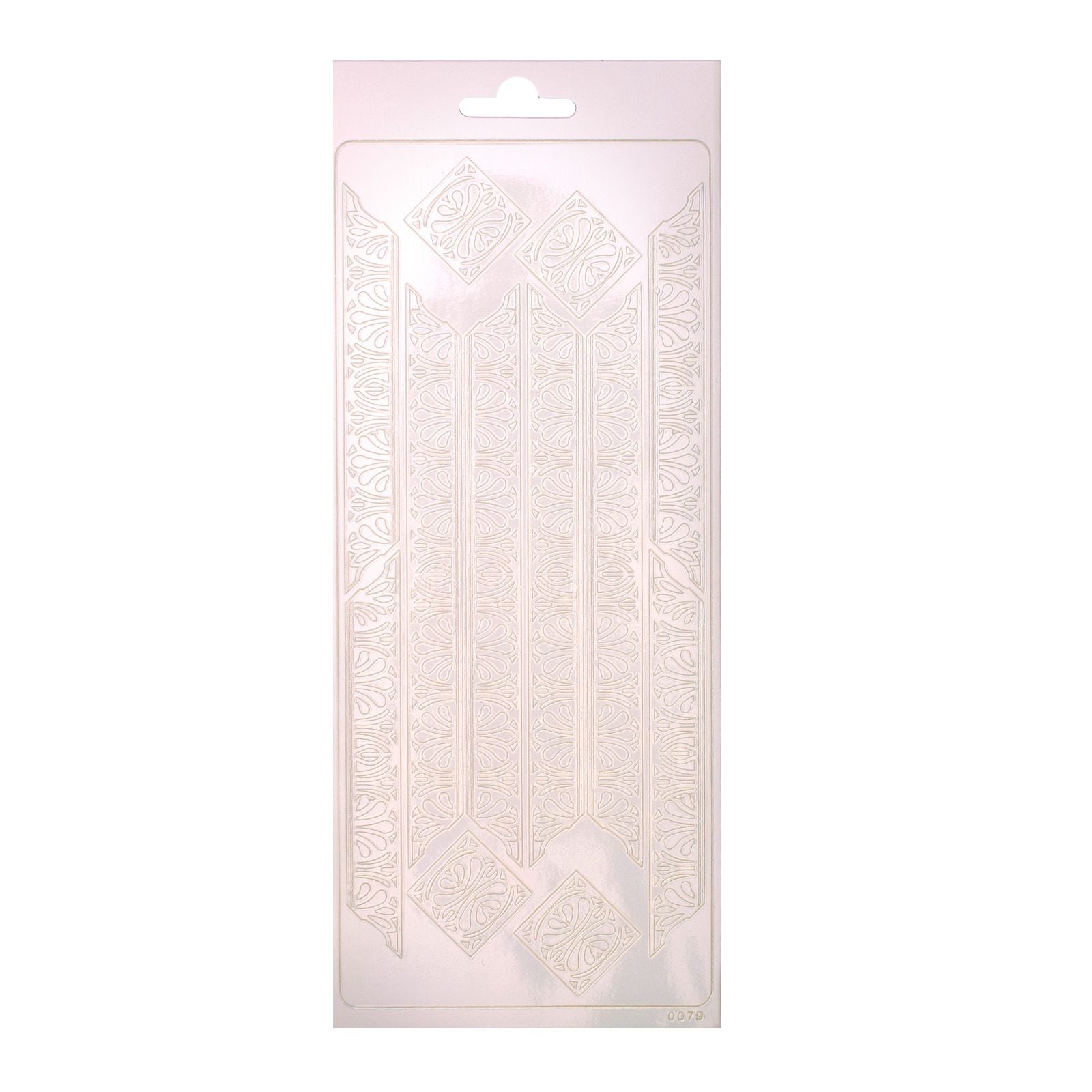 Vaessen creative • Aufkleber 10x23cm 10 Stück Ornament weiß