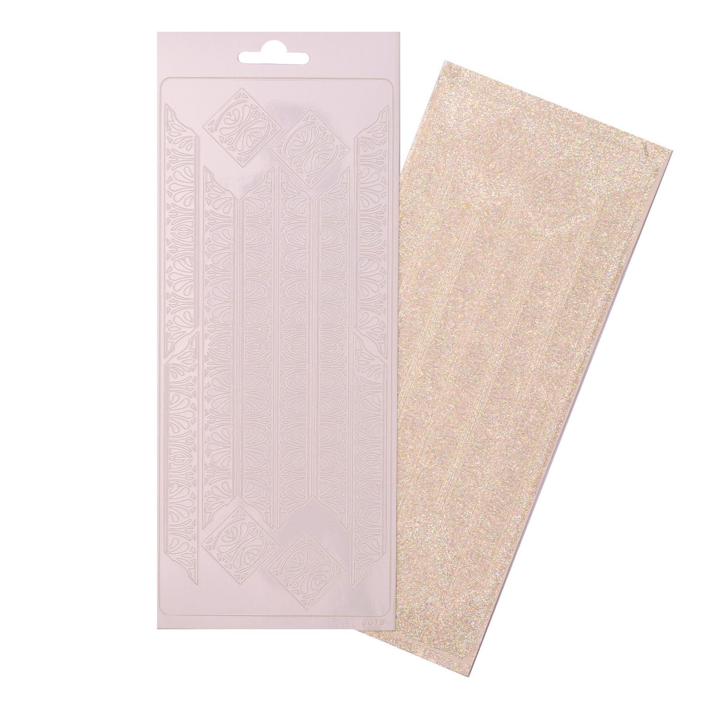 Vaessen creative • Aufkleber 10x23cm 10 Stück Ornament weiß