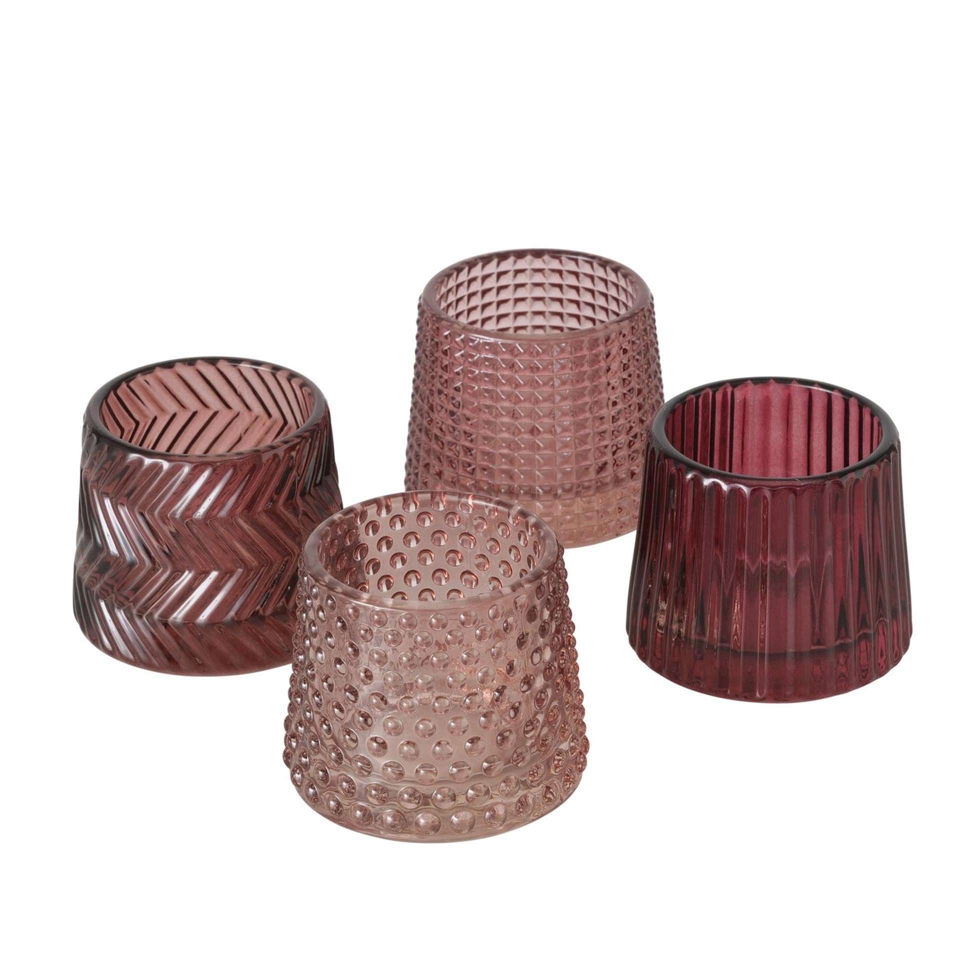 Boltze Home Teelichthalter Sabena Pink H7cm