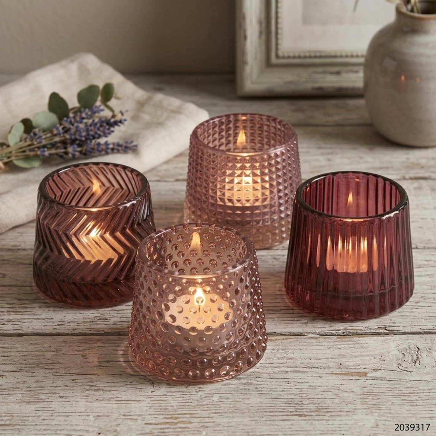 Boltze Home Teelichthalter Sabena Pink H7cm