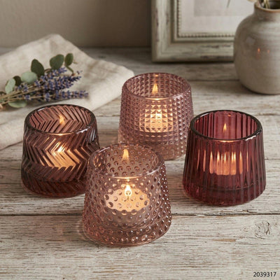 Boltze Home Teelichthalter Sabena Pink H7cm