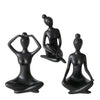 Boltze Home Statue Yoga Frau aus schwarzer Keramik H10cm
