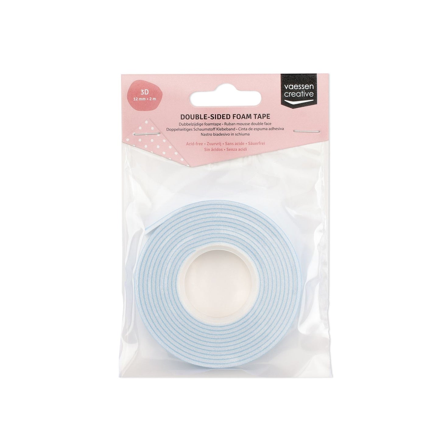 Vaessen creative • doppelseitiges Schaumstoffband 2mmx12mm 2m weiß