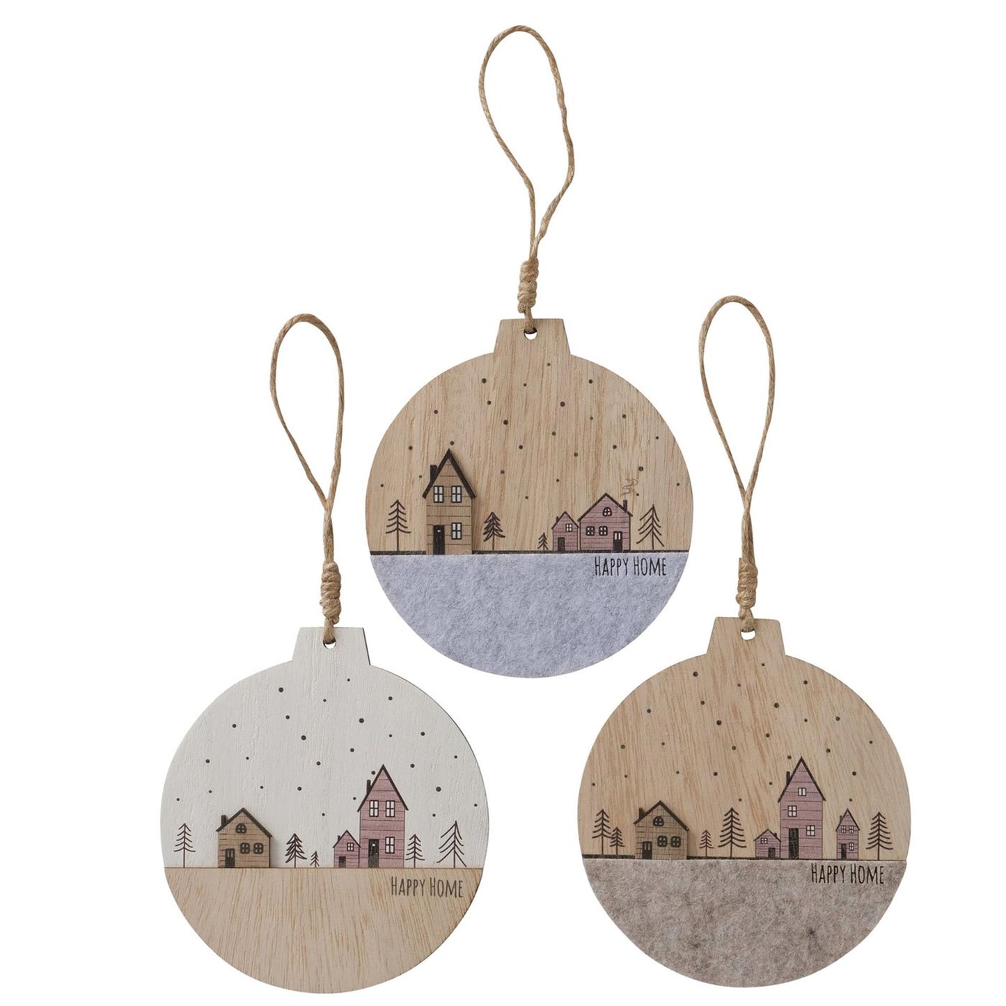 Boltze Home hängende Deko-Häuser aus Holz, 13 cm