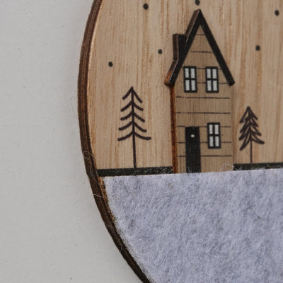 Boltze Home hängende Deko-Häuser aus Holz, 13 cm